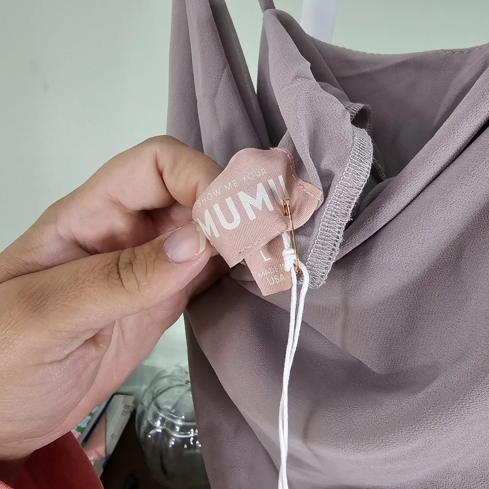 Show Me Your Mumu Wedding Bridesmaid Dress Verona Cowl Neck Large Dove Gray‎ - Picture 5 of 11